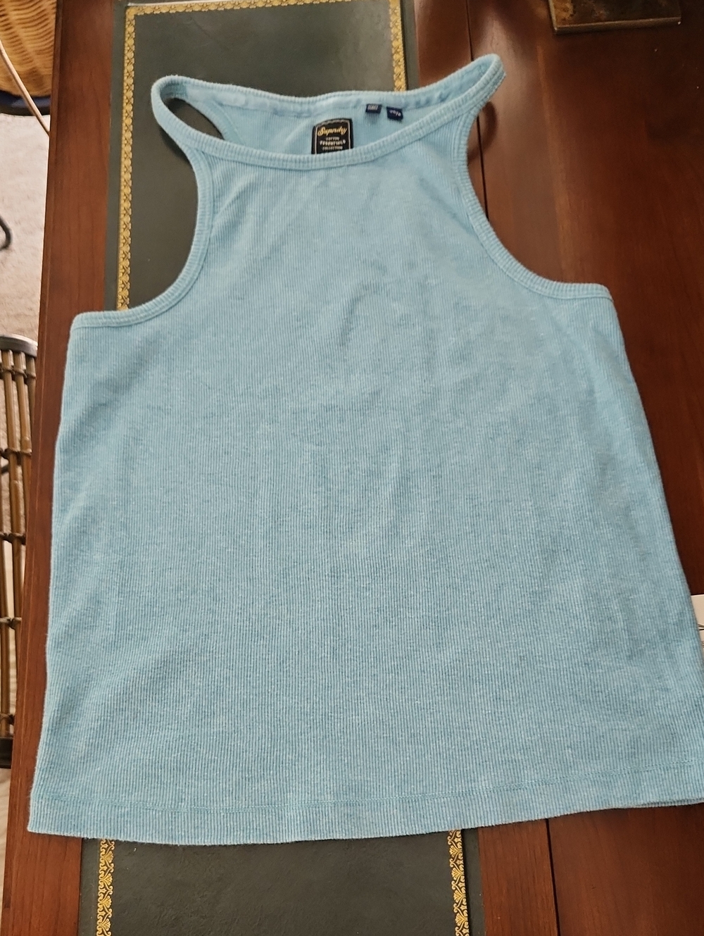 Superdry Light Blue Ribbed Tank Top